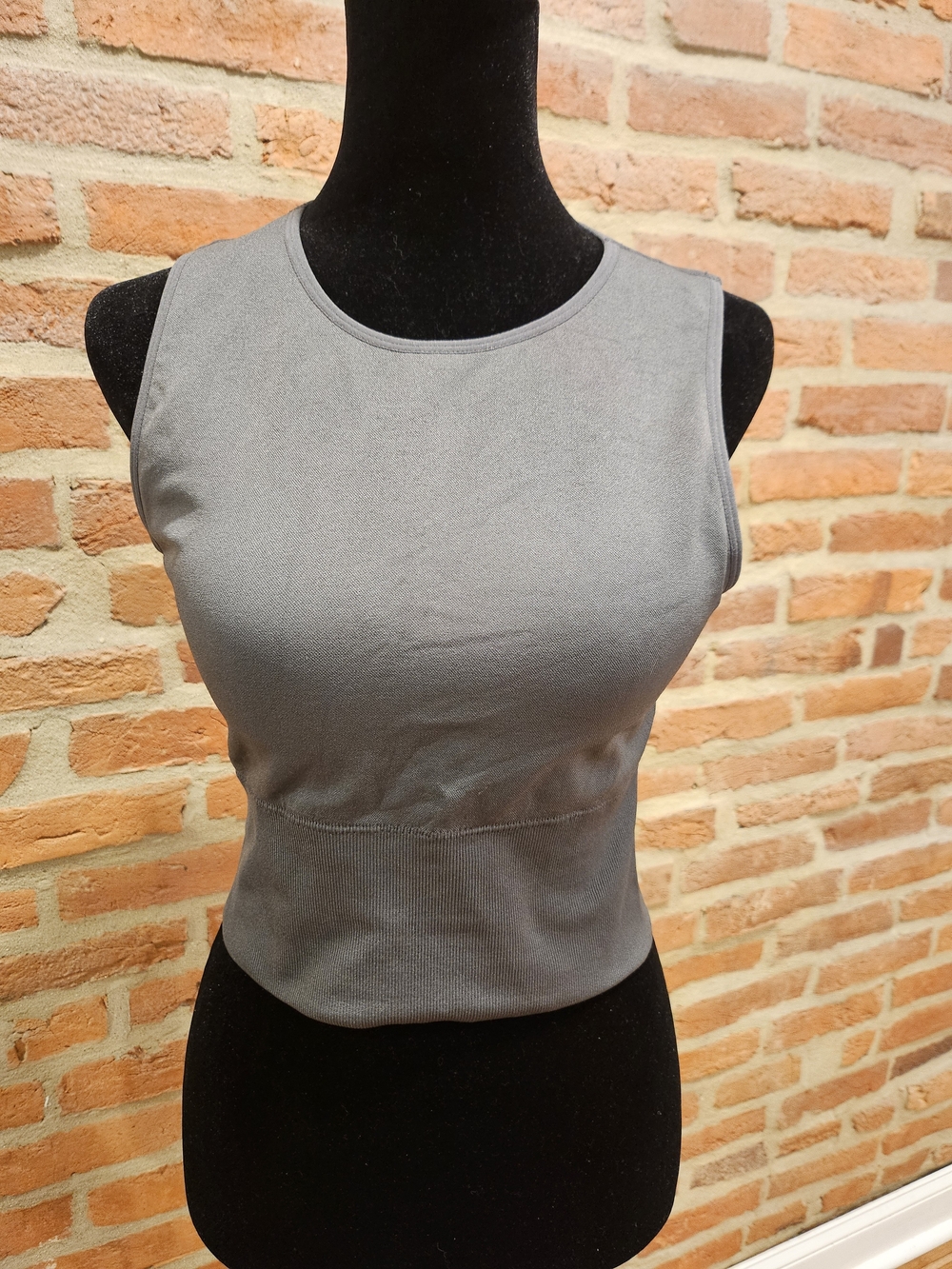 Women’s Gray Sleeveless Crop Tank Top